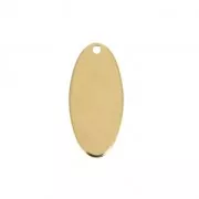 Smooth oval-shaped sequin 18 mm - Gold Plated 3 microns x1