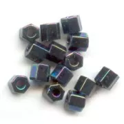 Miyuki 8/0 Hex Cut Seed Beads 455 - Variegated Blue Iris Metallic x8g