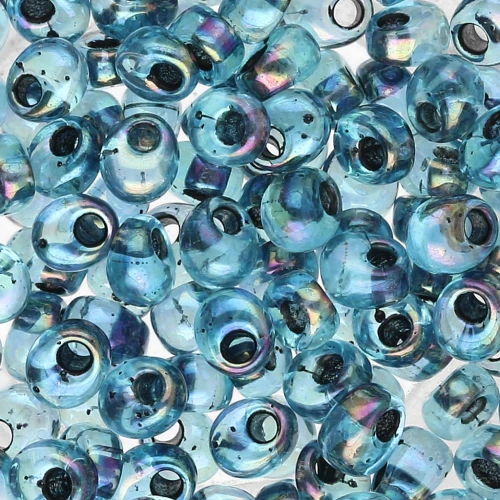 Magatama Miyuki 4 mm MA4-339 - Aquamarine AB Black Lined x10g