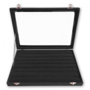 35x24x4.7cm imitation velvet Jewellery Display for rings - Black x1|raw }}