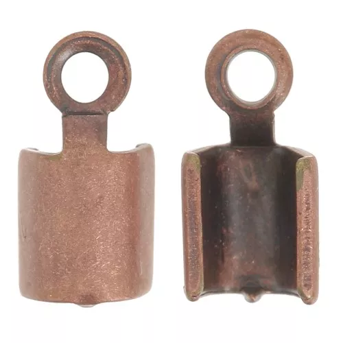 Rounded end clip 2.2mm Old Copper tone x10