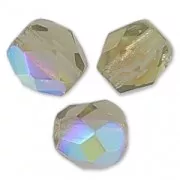 Fire Polished faceted round beads 4mm Black Diamond AB x50