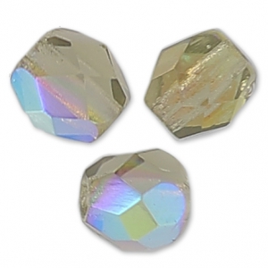 Fire Polished faceted round beads 4mm Black Diamond AB x50