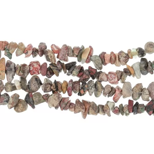 Leopard Red Chip beads 8 - 11 mm x80 cm