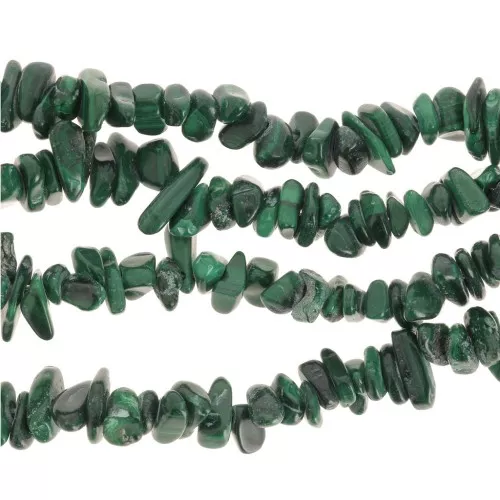 Genuine Malachite Chip beads 8 - 11 mm x80cm