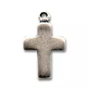 Cross charm 23x14mm Old silver tone x1