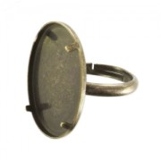 Bronze tone Ring with 25x18mm setting x1