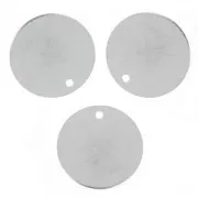 Smooth sequins 15 mm - Rhodium Tone x5