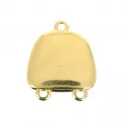 Epoxy resin spacer 2 loops 20x17 mm Gold/Red x1