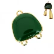 Epoxy resin spacer 2 loops 20x17 mm Gold/Red x1