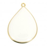 Drop epoxy resin pendant 32x23 mm fine Gold plated/Black x1|raw }}