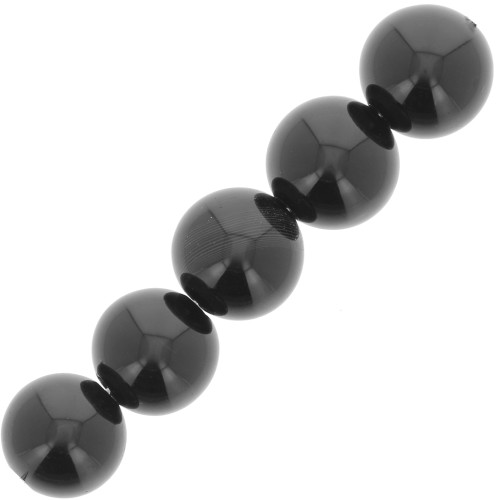 Beads Black Agate 4mm x20