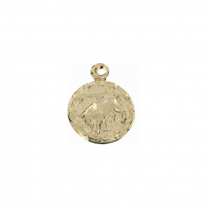 Astrological charm - Taurus Zodiac sign 13 mm Gold Plated 3 microns x1