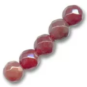 Beads Faceted Red Agate 10mm x5