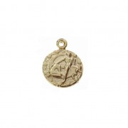 Astrological charm - Gemini Zodiac sign 13 mm Gold Plated 3 microns x1|raw }}