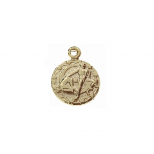 Astrological charm - Gemini Zodiac sign 13 mm Gold Plated 3 microns x1