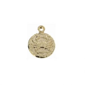 Astrological charm - Cancer Zodiac sign 13 mm Gold Plated 3 microns x1
