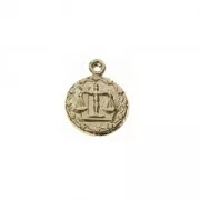 Astrological charm - Libra Zodiac sign 13 mm Gold Plated 3 microns x1