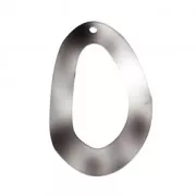 Drop polyacrylic pendant tortoise shell imitation 55x34 mm Grey x1