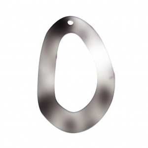 Drop polyacrylic pendant tortoise shell imitation 55x34 mm Grey x1