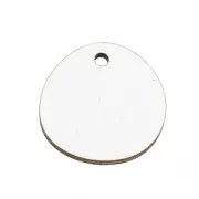 Wooden irregular round pendant leopard pattern 20 mm - White/Brown x1