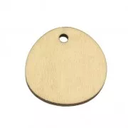 Wooden irregular round pendant leopard pattern 20 mm - Green/Brown x1