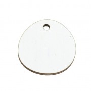 Round irregular snake-effect stained wood pendant 20 mm - Black - White x1