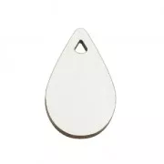Snake-effect stained wooden drop pendant 23x15 mm - Black - White x1