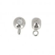 Dangle charm 5x4 mm stopper bead - Antique Silver Tone x1|raw }}