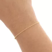 Jaseron mesh chain 1.9 mm fine Gold plated x 1m