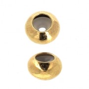 Brass stopper bead 6x3 mm with 1.5 mm hole Gilded with fine gold x1