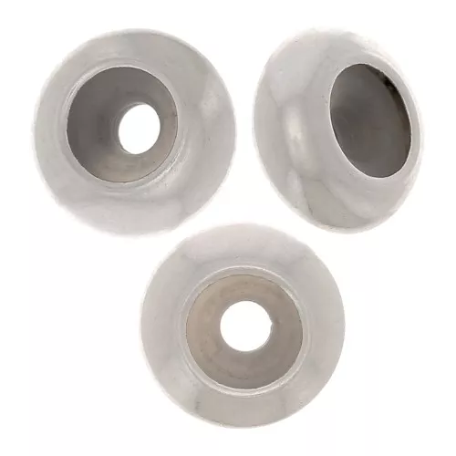 Brass stopper bead 6x3 mm with a 1.6 mm hole - Antique Silver Plating x1