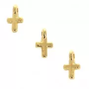 Cross charms for DIY jewelry creation 8.5 mm fine Gold plated x6