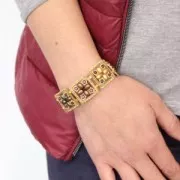 Mounting square element for beadweaving 20 mm Silver Tone x1