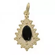 Antique style charm with jump ring 18.3 mm Gold Plated 3 microns x1