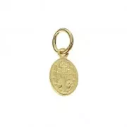 Medal charm with epoxy resin Virgin pattern 9.5 mm Green/Gold Plated 3 microns x1