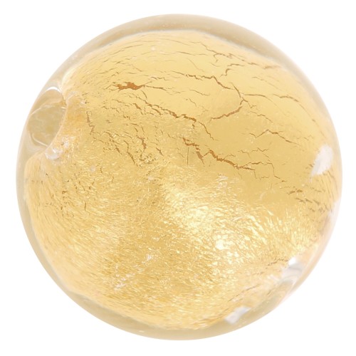 Crystal gold foil Murano round 10mm x1