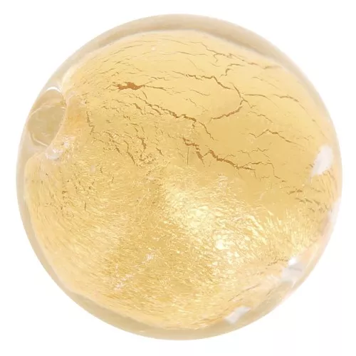 Crystal gold foil Murano round 10mm x1