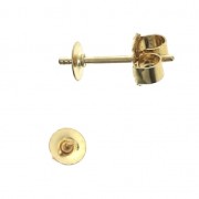 Gold-filled 4 mm disc earstuds wire 0.8 mm x2|raw }}