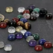 Small round 3 mm cabochons - Moonstone x5