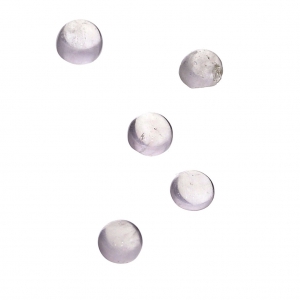 Small round 4 mm cabochons - Quartz Rose x5