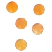 Small round 4 mm cabochons - Coloured Cornaline x5
