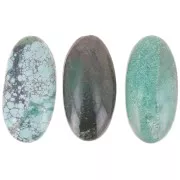 Oval cabochon 30x15mm Genuine Turquoise x1