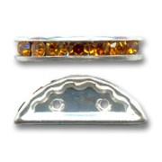 Half moon Rondelle 20x9mm Silver-colored Topaz x1|raw }}