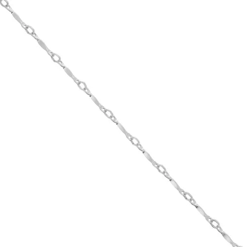 925 Sterling Silver dapped bar chain 1.5 mm x50cm