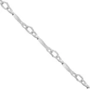 925 Sterling Silver dapped bar chain 1.5 mm x50cm