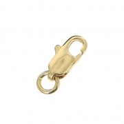Lobster clasp 10.5 mm with an open jumpring - 3 micron gold plated x1|raw }}