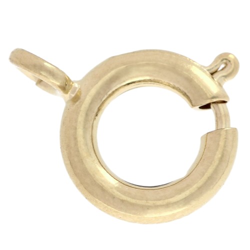 9 mm spring clasp with open ring - 3-micron gold-plated x1