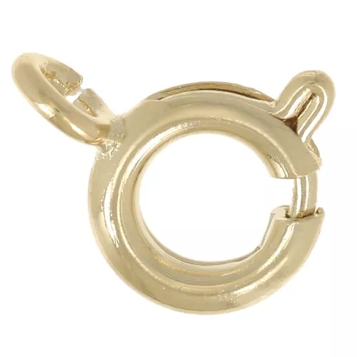 7 mm spring clasp with open ring - 3-micron gold-plated x1