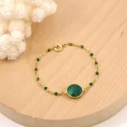 7 mm spring clasp with open ring - 3-micron gold-plated x1